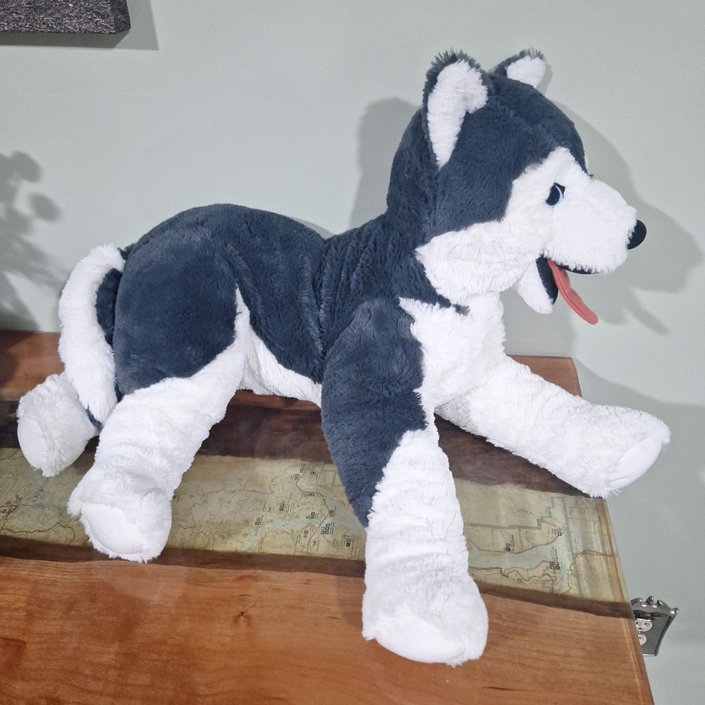 IKEA Livlig Siberian Husky Dog Large Plush Soft Toy  28" Stuffed Animal